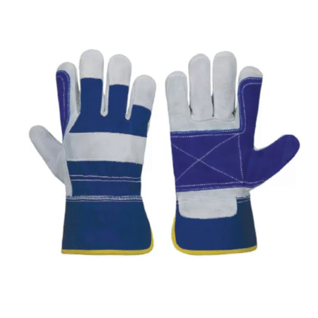 BLUE COTTON RIGGER LEATHER GLOVES