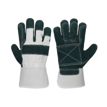 GREEN COTTON RIGGER LEATHER GLOVES