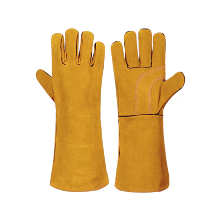 WELDING GLOVES COW SPLIT LEATHER STITCHED REINFORCED PALM