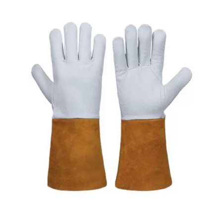 WHITE/BROWN WELDING GLOVES